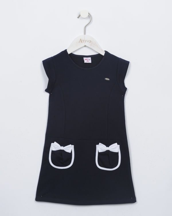 Picture of C2149 GIRLS COTTON DRESS WITH BOTTOM POCKETS